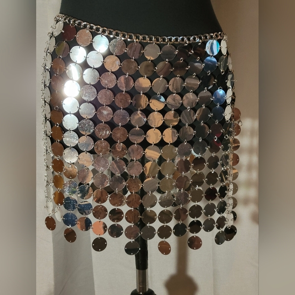 * New Allurite SEQUIN Decor Metallic Bidycon skirt - Picture 5 of 7